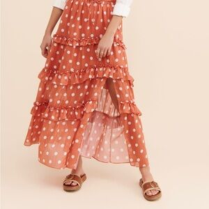 Steele Frenchi Ruffle Skirt Polka Dot